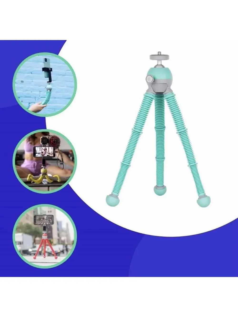 PodZilla Medium Kit, Flexible Tripod with GripTight 360 Phone Mount Yellow